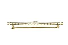 14K Yellow Gold Two Tone Art Deco Diamond Ornate Bar Pin/Brooch
