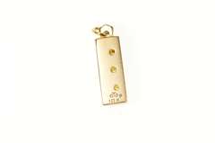 10K Yellow Gold Yellow Sapphire Inset Ruler Ornate Charm/Pendant