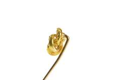 14K Yellow Gold Victorian Ornate Scrollwork Knot Diamond Stick Pin