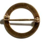 14 K Blue Enamel Circle Pin.