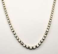 Sparkling CZ Sterling Tennis Necklace
