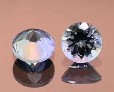 Glittering 1.46ct pair of silvery blue Tanzanite