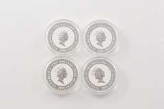 2006 Cook Islands $2 1 Oz Silver Colored Prooflike 4 Coin Set Box/COA