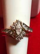 LADIES 14K YELLOW GOLD DIAMOND WEDDING SET 1.50 CARAT