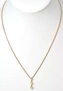 Lovely 3-Stone Diamond Necklace in 14KT Yellow Gold