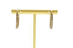 10K Yellow Gold 0.80 Ctw Diamond Inside Outside Hoop Earrings