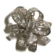 Platinum and 3 Carat Total Diamond Broachd