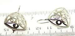 Sterling Silver Heart Drop Earrings