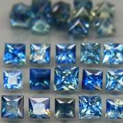 Vivid blue 4.70ct princess radiant cut Sapphire set