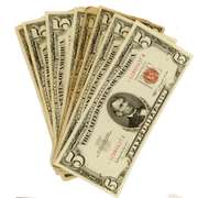 10 Various $ 5 Red Seal Us Notes Incl Star