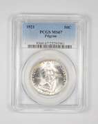 MS67 1921 Pilgrim Tercentenary Commemorative Half Dollar - Graded PCGS