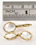 Tasteful White Quartz Earrings in 14K Yellow Gold