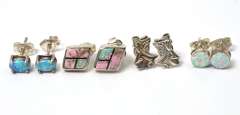 Lot of  4 Pair Sterling Silver Earrings
