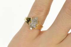 14K Yellow Gold 0.42 Ctw Classic Diamond Cluster Statement Ring