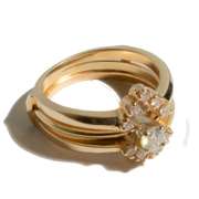14 k Yellow Gold Solitaire Diamond Set