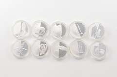 10 Commandments Medal Series 1 Oz .999 Fine Silver Round 10 Coin Set