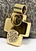 Unique Heavy 18K Cross with Diamonds
