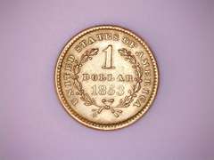 1853 Type 1 US Gold $ 1 Dollar