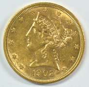 Super Choice BU 1902 US $5 Liberty Gold Piece