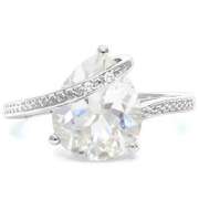 925 STERLING SILVER PR 10*12 MM WHITE TOPAZ WOMEN RING