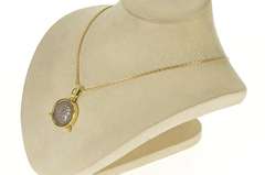 18K Yellow Gold Designer Ancient Roman Coin Statement Pendant