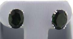 Sterling Silver Emerald Stud Earrings