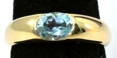 Modern Blue Topaz Ring in 14KT Yellow Gold