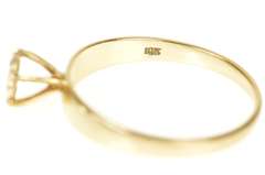 10K Yellow Gold Round Floral Diamond Statement Raised Cluster Ring