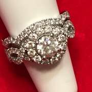 14 KT WHITE GOLD NEIL LANE DIAMOND WEDDING SET.