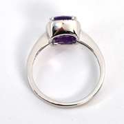 Stylish Amethyst & Diamond Ring in 14K WG