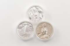 (2) American Landmarks (1) Egypt - 2 Oz .999 Silver - 3 Coin Set - Box