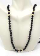 Black Bead & Gold Bead Necklace