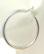 Elegant White Gold Round Hoop Earrings