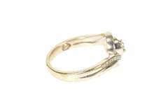 10K White Gold Round Diamond Wavy Bypass Engagement Ring