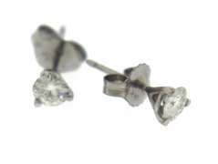 Simple White Gold Small Moissanite Earrings