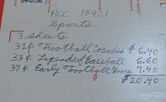 Stamps:  Sports  $20.40 face