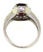 Sterling Silver Opal And Pink Saphires Ring