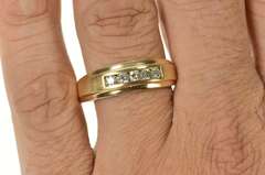 14K Yellow Gold 0.40 Ctw Men's Classic Diamond Wedding Band Ring