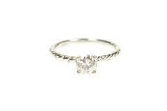 14K White Gold 0.90 Ctw Diamond Twist Design Engagement Ring