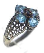 Sterling Silver Opal And Pink Saphires Ring