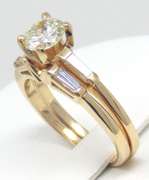 Majestic RBC Bridal Set w Side Baguette Diamond