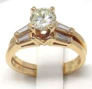 Majestic RBC Bridal Set w Side Baguette Diamond