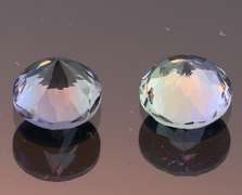 Glittering 1.44ct pair of silvery blue Tanzanite