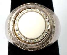 Sterling Silver CZ Cocktail Ring With Round White Stone