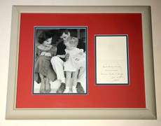 Framed President &Jackie Kennedy Photo And Signed Christmas Card.