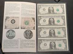 2 1985 Uncut Sheets of 4 $1 FR Notes