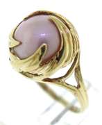 Beautiful Yellow Gold Pink Mabe Pearl Ring