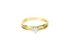 18K Yellow Gold 0.28 Ct Diamond Solitaire Engagement Bridal Ring