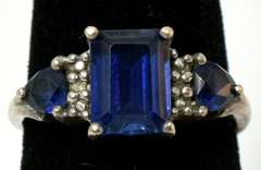 Sterling Silver Blue CZ Ring