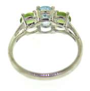 Sterling Silver Opal And Pink Saphires Ring